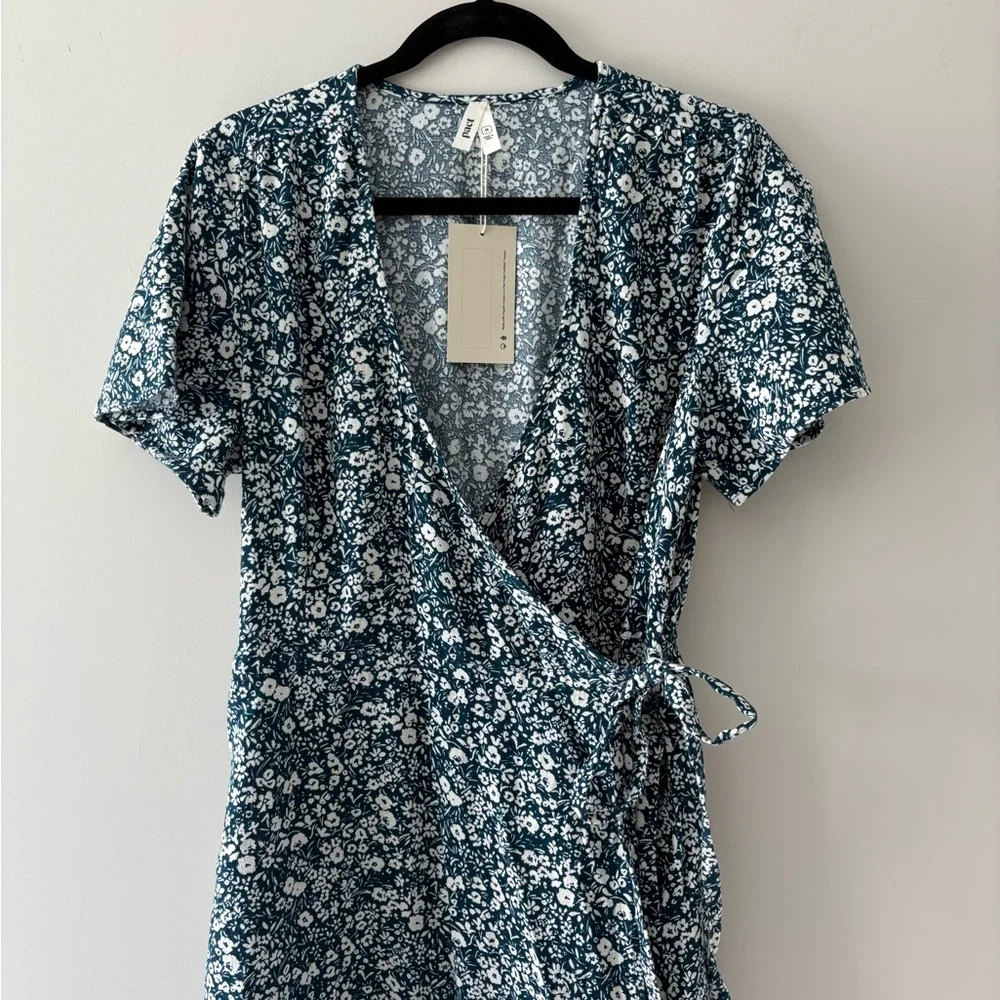 Pact Organic Cotton Cafe Crepe Wrap Dress - Picture 3 of 8